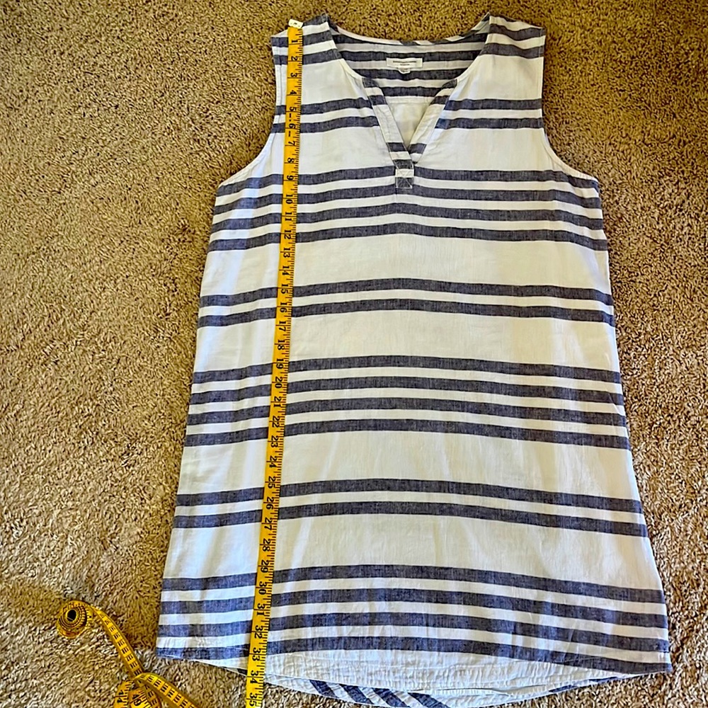 Beach lunch lounge lined linen blend sleeveless dress